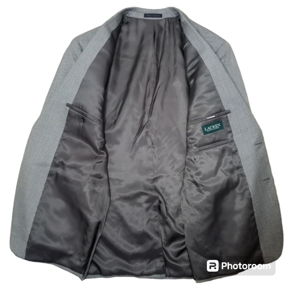 Ralph Lauren LRL Black Gray Micro Houndstooth Blazer Sports Coat Size 44L - Picture 7 of 16